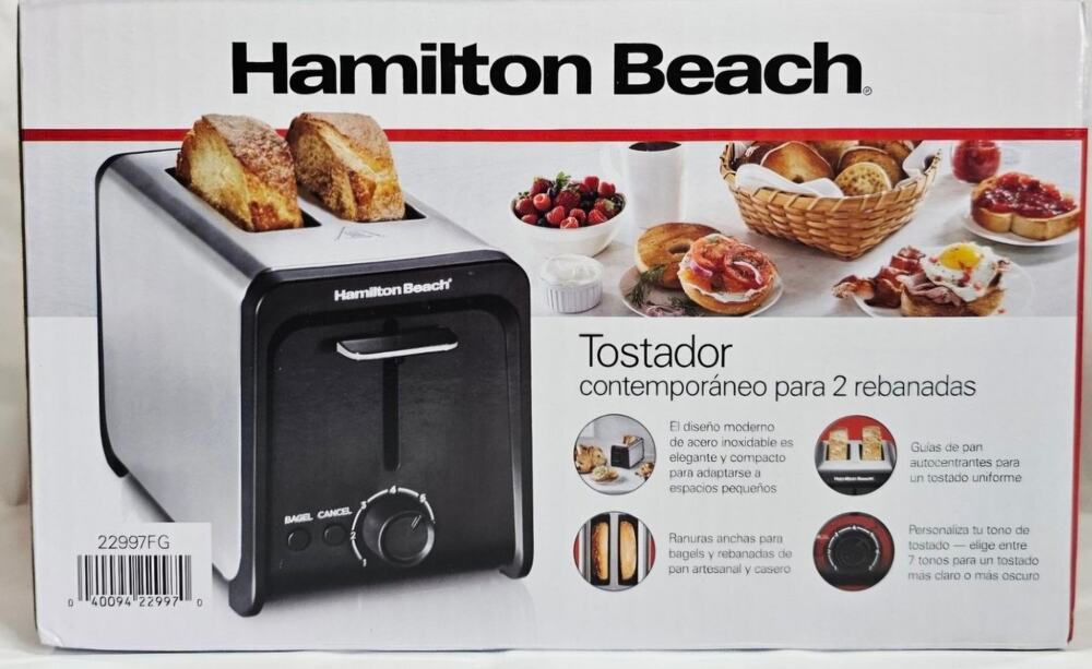 Hamilton Beach Contemporary 2 Slice Toaster 2299FG 7 Settings New Unopened Box